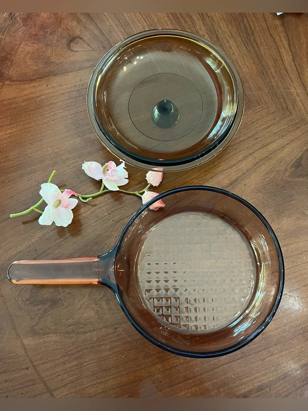 Vision CorningWare Amber Skillet vintage corning
